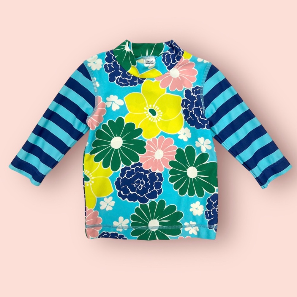 Mini Boden Floral Rashguard Top 4-5 Years